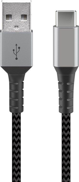 USB-C to USB A cable 1.0 meter gray with gray connectors