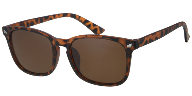 Brun leopard solbrille med brune glas og sølv dekoration