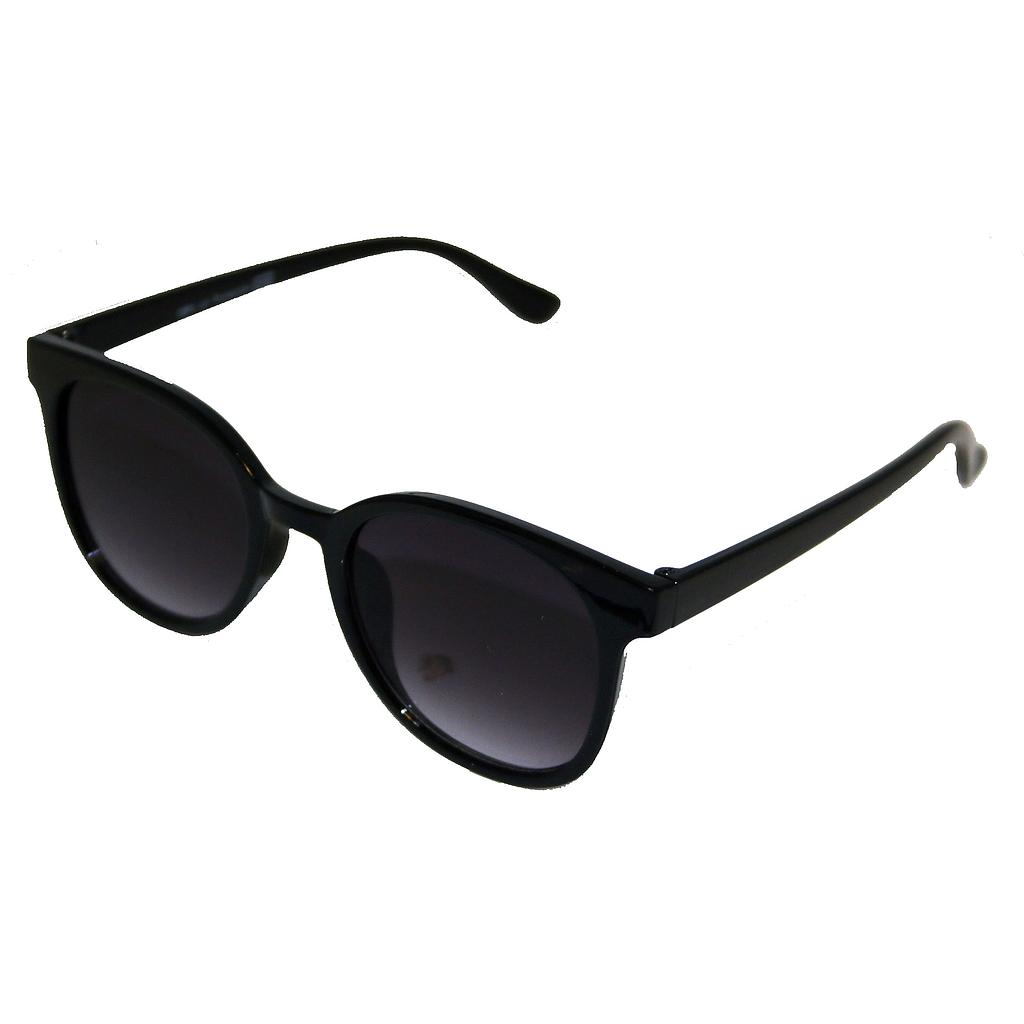 Dame solbrille blank sort stel med sorte glas