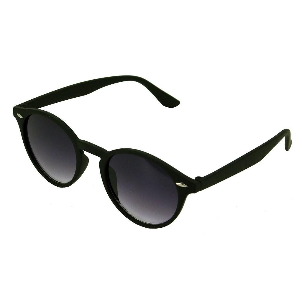 Dame solbrille mat sort gummi med sorte glas