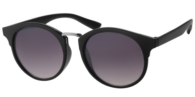 Women's sunglasses with silver decoration - glossy black with black graduated lenses