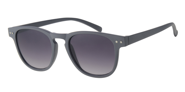 Classic matte gray sunglasses with smoke colored graduated lenses