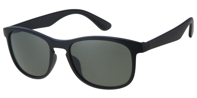 Mat sort solbrille med sorte grønne glas