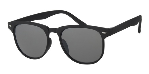 Matt black sunglasses with silver decoration and black lenses