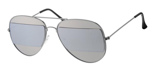 Pilot glasses matt silver smoke colored glass with silver revo