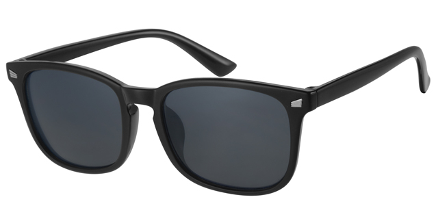 Black sunglasses with black lenses and silver decoration