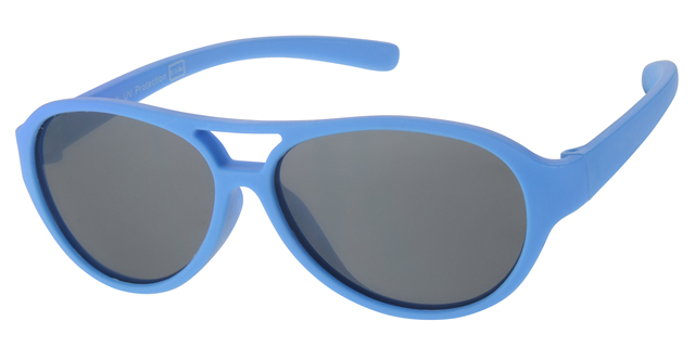 Childrens sunglass matt blue with smoke solid lenses