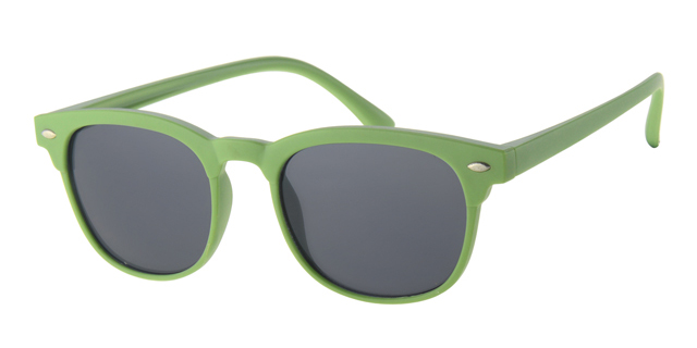 Childrens sunglass matt light green, silver decorations and smoke solid lenses