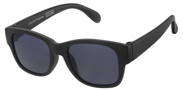 Childrens sunglass matt black - with smoke solid lenses