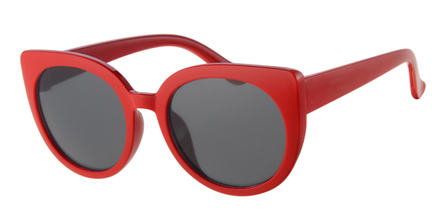 Chrildrens sunglass with red frame and solid black lenses