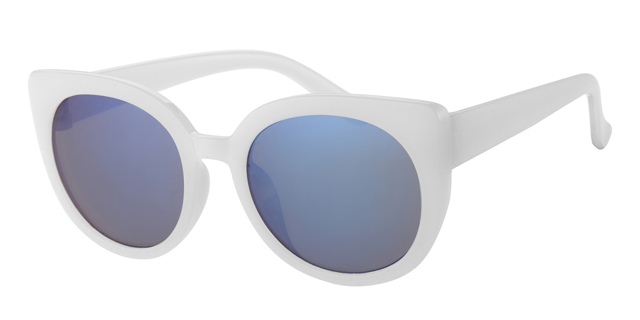 Childrens sunglass biege, smoke solid, blue revo lenses