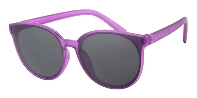 Childrens sunglass transparent purple with solid smoke lenses