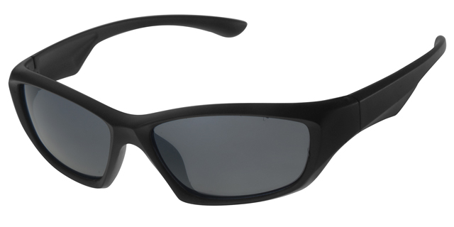 Childrens sunglass black sport with solid smoke lenses