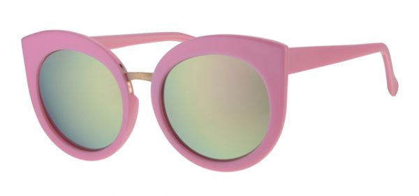 Børne Solbrille pink med guld bro med pink spejlglas