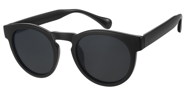 Sunglass shiny black with smoke solid lenses