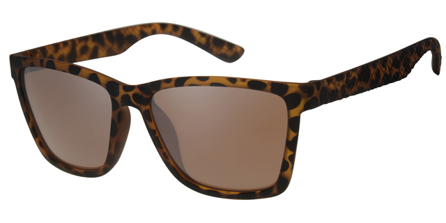 Brun leopard med gummi følelses overflade og brune glas