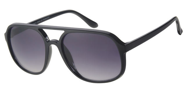 Sunglass black with gradient smoke lenses