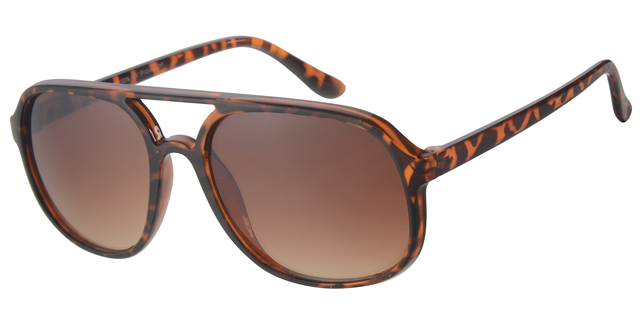 Solbrille brun leopard med brune graduerte glas
