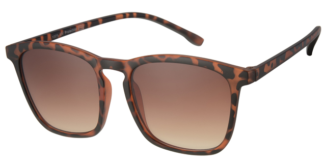 Solbrille mat brun leopard med gradueret brune glas
