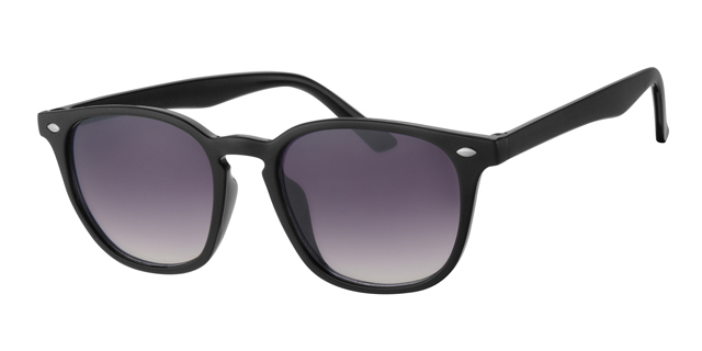 Sunglass black with silver decoration and black gradient lenses