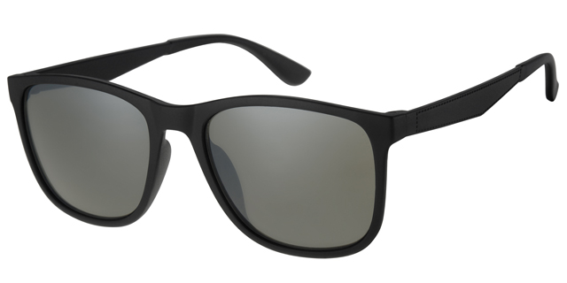 Sunglass matt black with green lenses