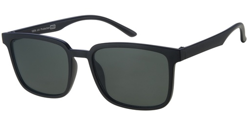 Sunglass matt black with green lenses