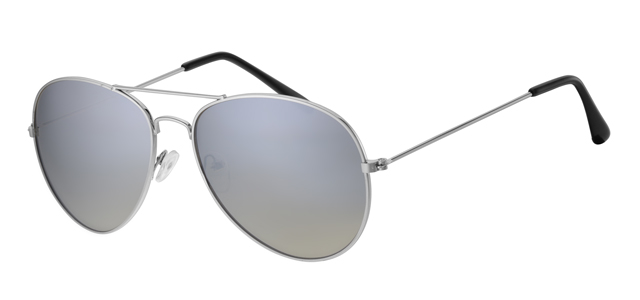 Sunglass classical aviator silver with silver mirror lenses