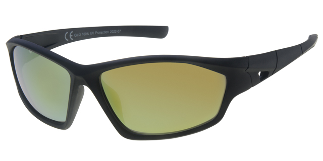 Sunglass sport rubber touch frame with red revo lenses