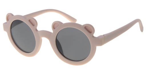 Childrens sunglass pink with rubber touch - solid smoke lenses