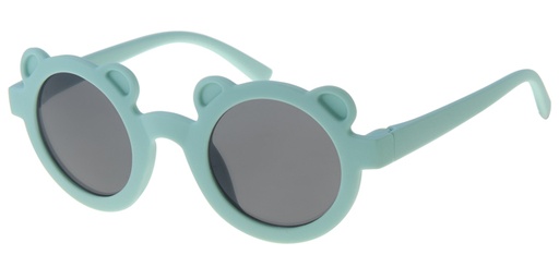 Childrens sunglass light blue with rubber touch - solid smoke lenses