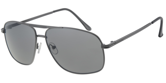 Sunglass classical with gun frame and solid smoke lenses