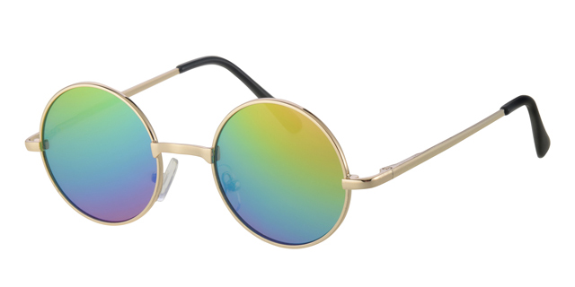 Childrens sunglass golden with rainbow revo lenses