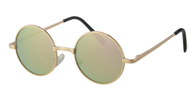 Børne Solbrille guld stel med pink spejl glas