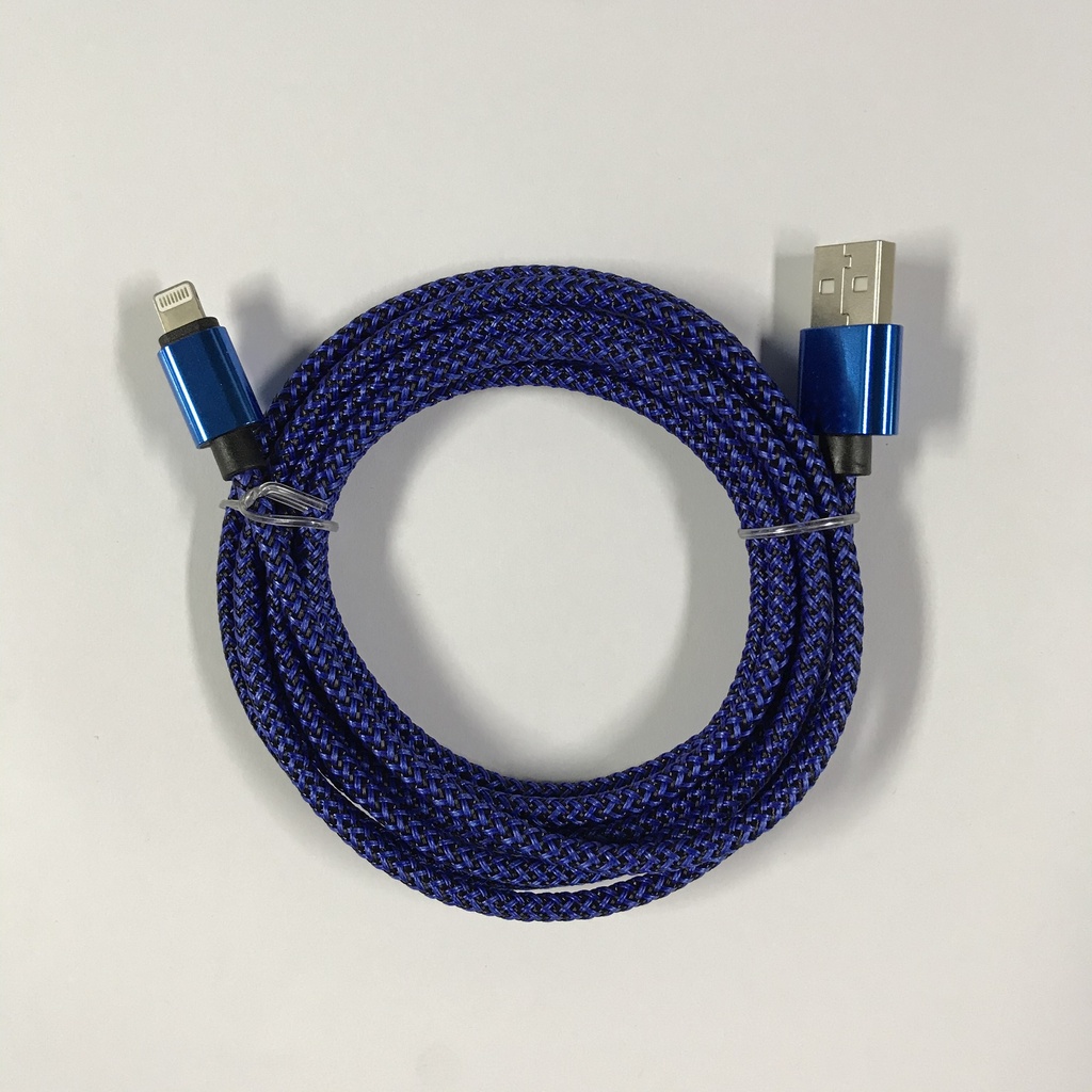 Iphone  to USB A cable blue braided 2.0 meter 2,4 ampere