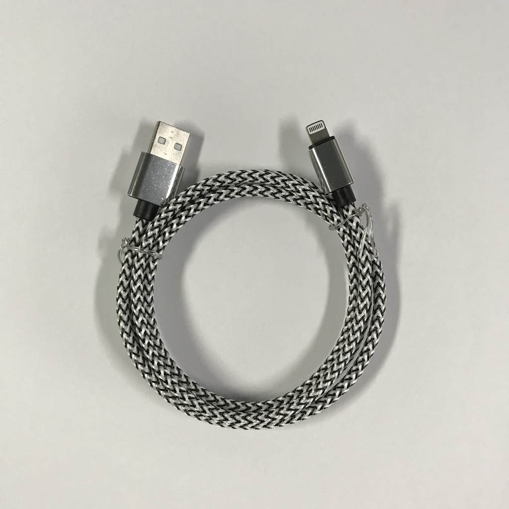 Iphone  to USB A cable white braided 1.0 meter 2,4 ampere