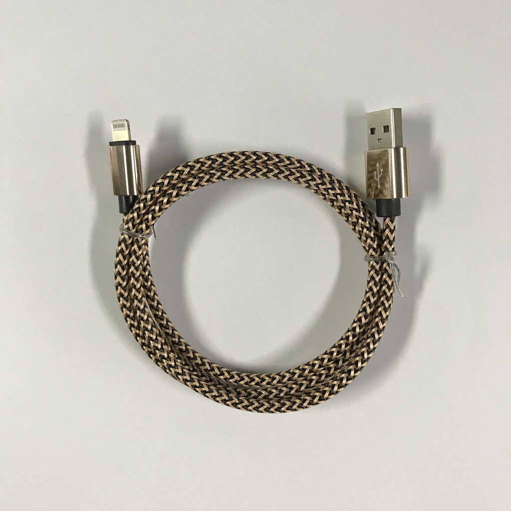 Iphone  to USB A cable golden braided 1.0 meter 2,4 ampere