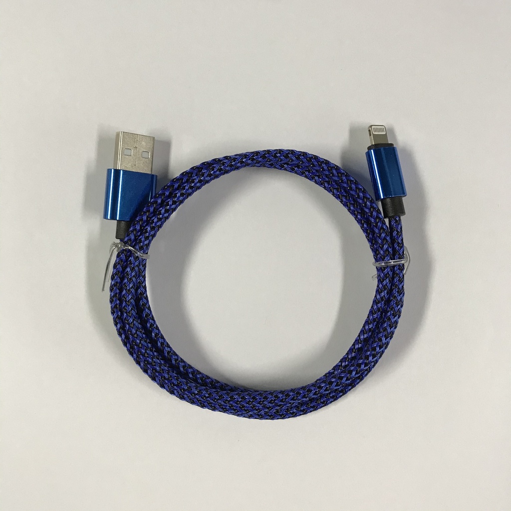 Iphone  to USB A cable blue braided 1.0 meter 2,4 ampere