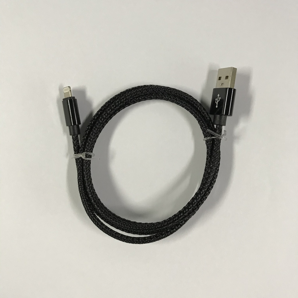 Iphone  to USB A cable black braided 1.0 meter 2,4 ampere