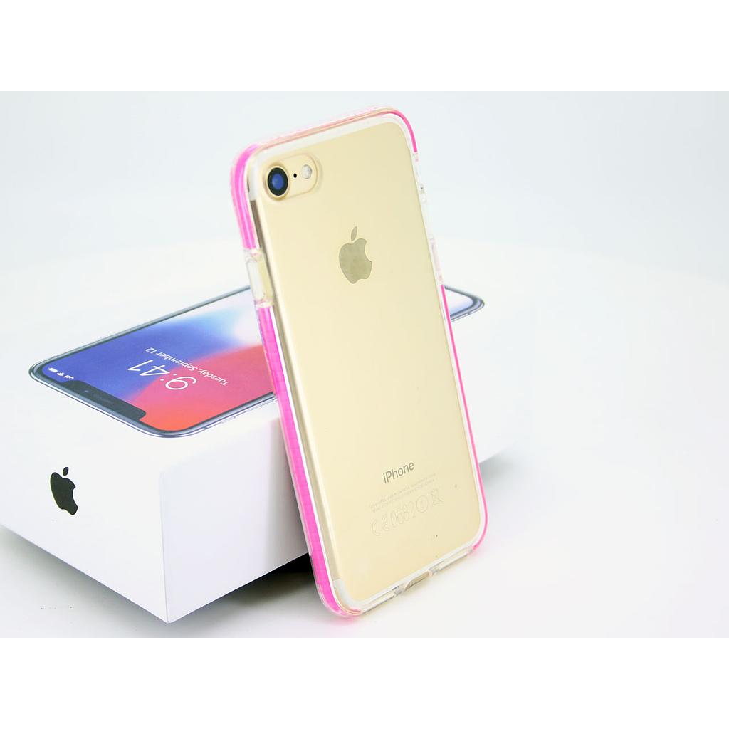 IPHONE SE - 7/8 TRANSPERANT COVER WITH PINK BUMPER