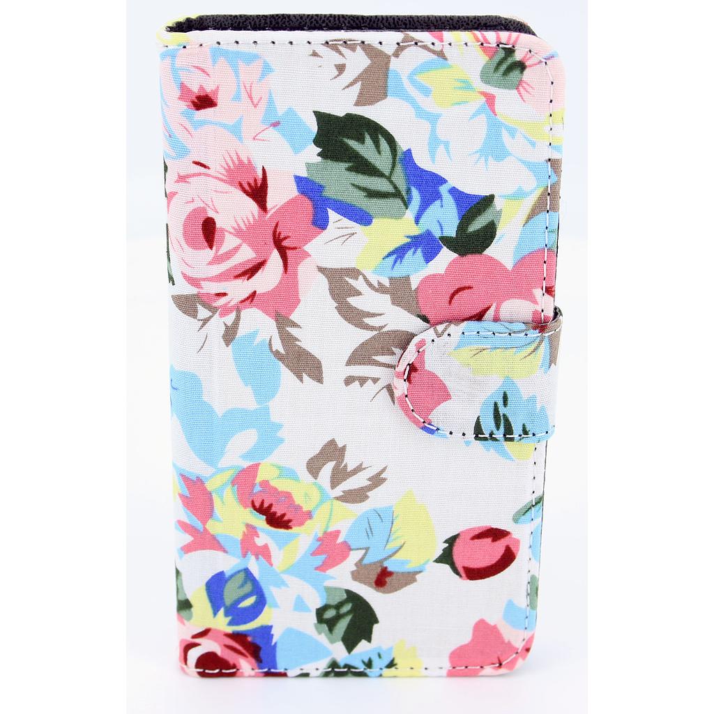 Iphone 7/8/SE Hvidt flipcover med blomster