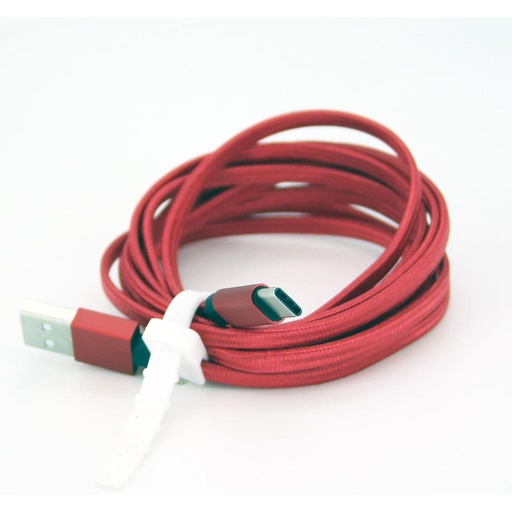 [805740] USB C cable to USB A 2.0 meter braided red