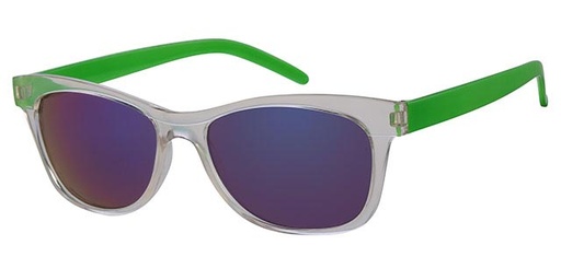 [404241-40255] Solbrille transperant front med neon grønne stænger og røgfarvede glas med grønt spejl