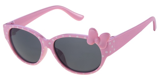 [505094-16021] Børne Solbrille pink med prikker og pink sløjfe, sorte glas