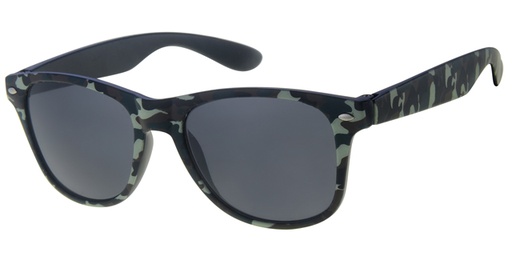 [505101-22009] Børne Solbrille Sort wayfarer med camouflage og sorte glas