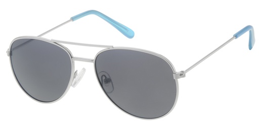 [505110-23007] Childrens eyewear aviator style silver frame with black lenses