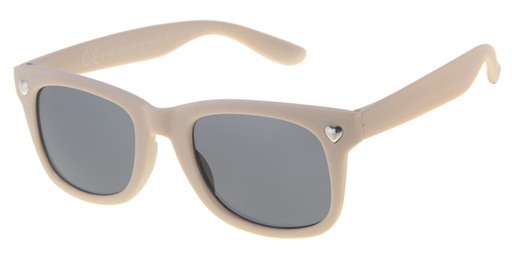 [505121-26026] Childrens sunglass light sand color with silver decoration and smoke solid lenses
