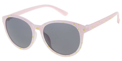 [505142-24027] Childrens sunglass transparent light pink, daisy paper transfer and smoke solid lenses