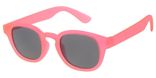 [505146-24025] Childrens sunglass transparent rubber touch, fluor pink smoke solid lenses