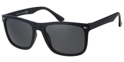 [404313-40447] Classical mat black sunglass with smoke solid lenses