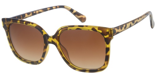 [404317-60817] Gul leopard brille med gradueret brune glas